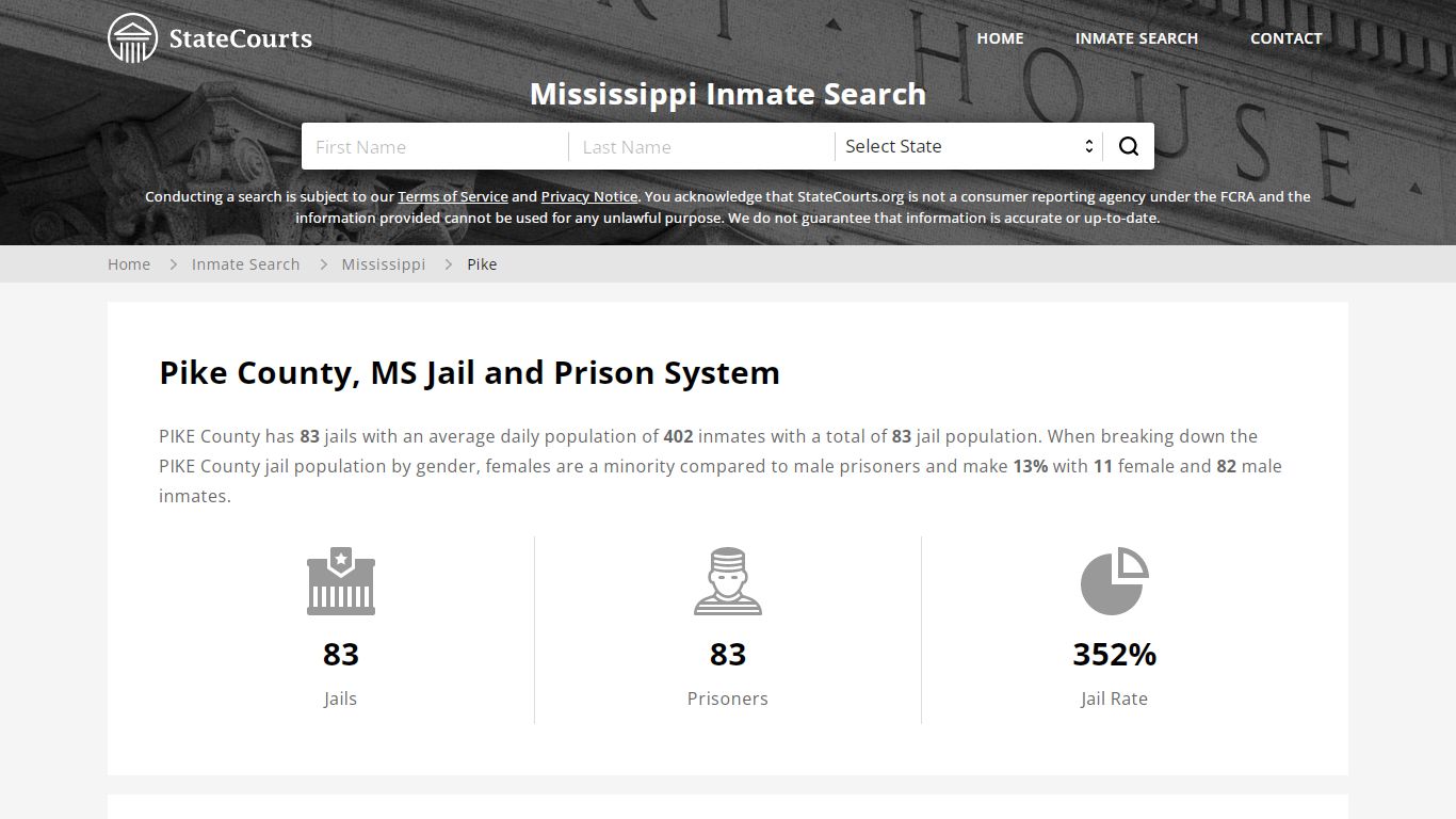 Pike County, MS Inmate Search - StateCourts