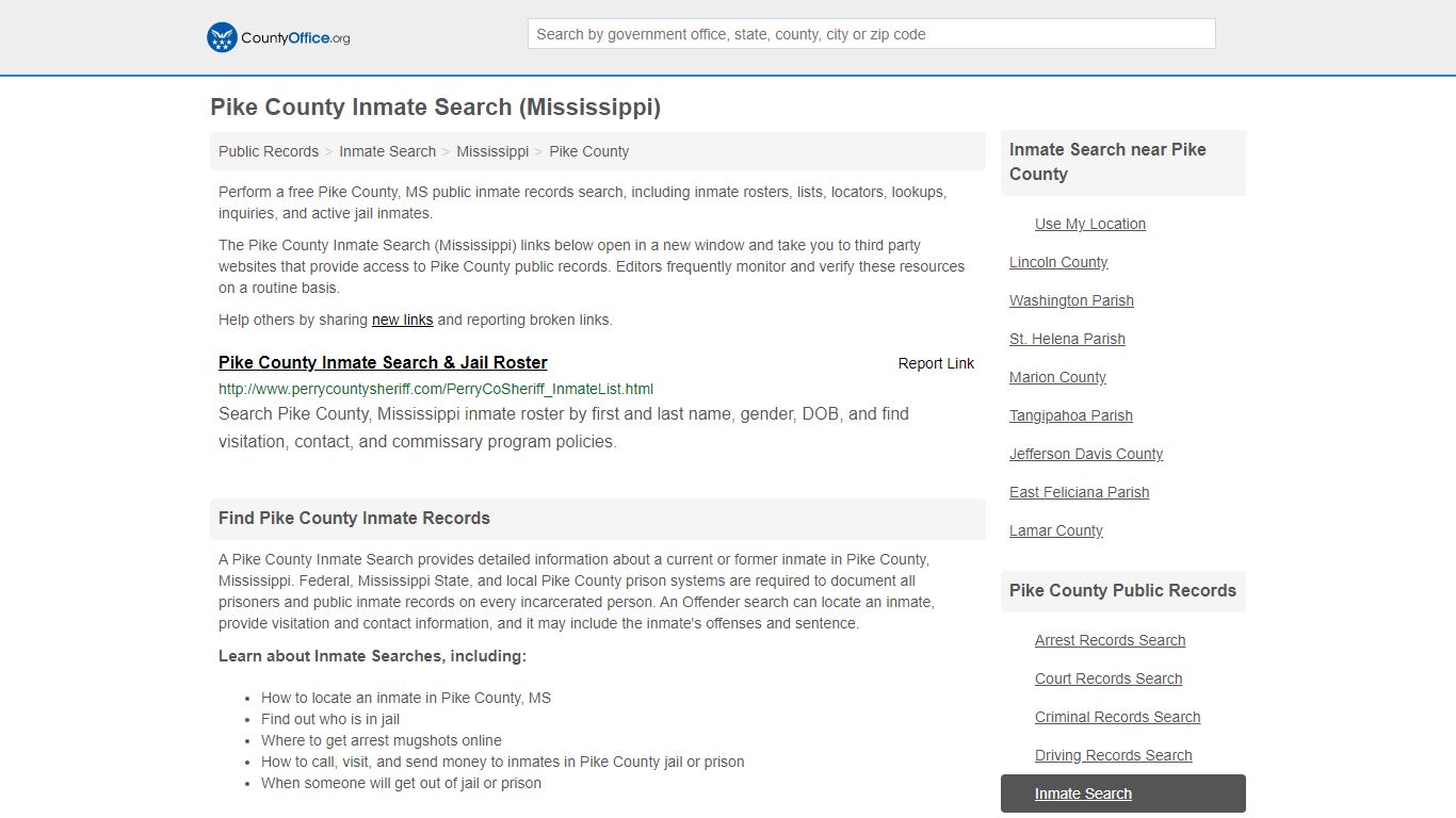 Inmate Search - Pike County, MS (Inmate Rosters & Locators)